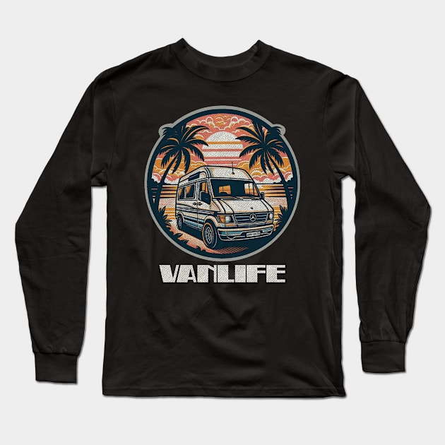 Sprinter van camper conversion sunset Long Sleeve T-Shirt by Tofuvanman